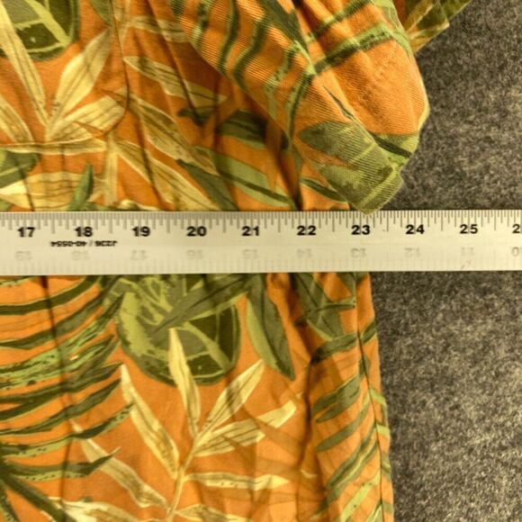 5/$45 Calypso Joe Shirt Men XL Orange Floral Button Up Short Sleeve Cotton - Picture 6 of 8
